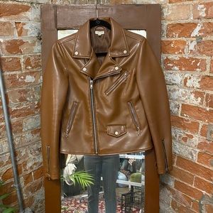 Urban Outfitters Tan / Camel Leather Moto Jacket